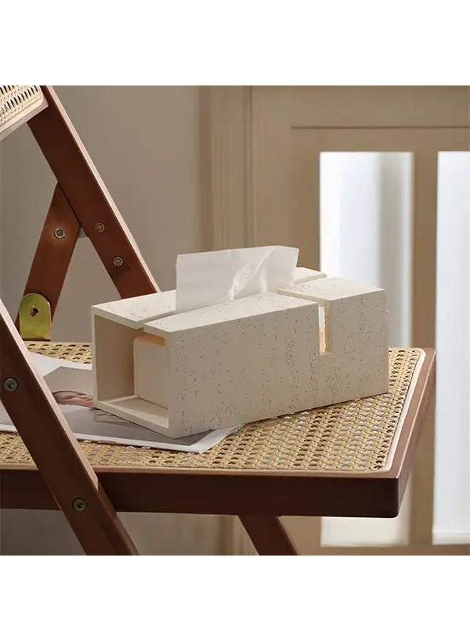 Apricot Geometric Tissue Box Holder Modern Bathroom Kitchen Storage Organizer - Image 5